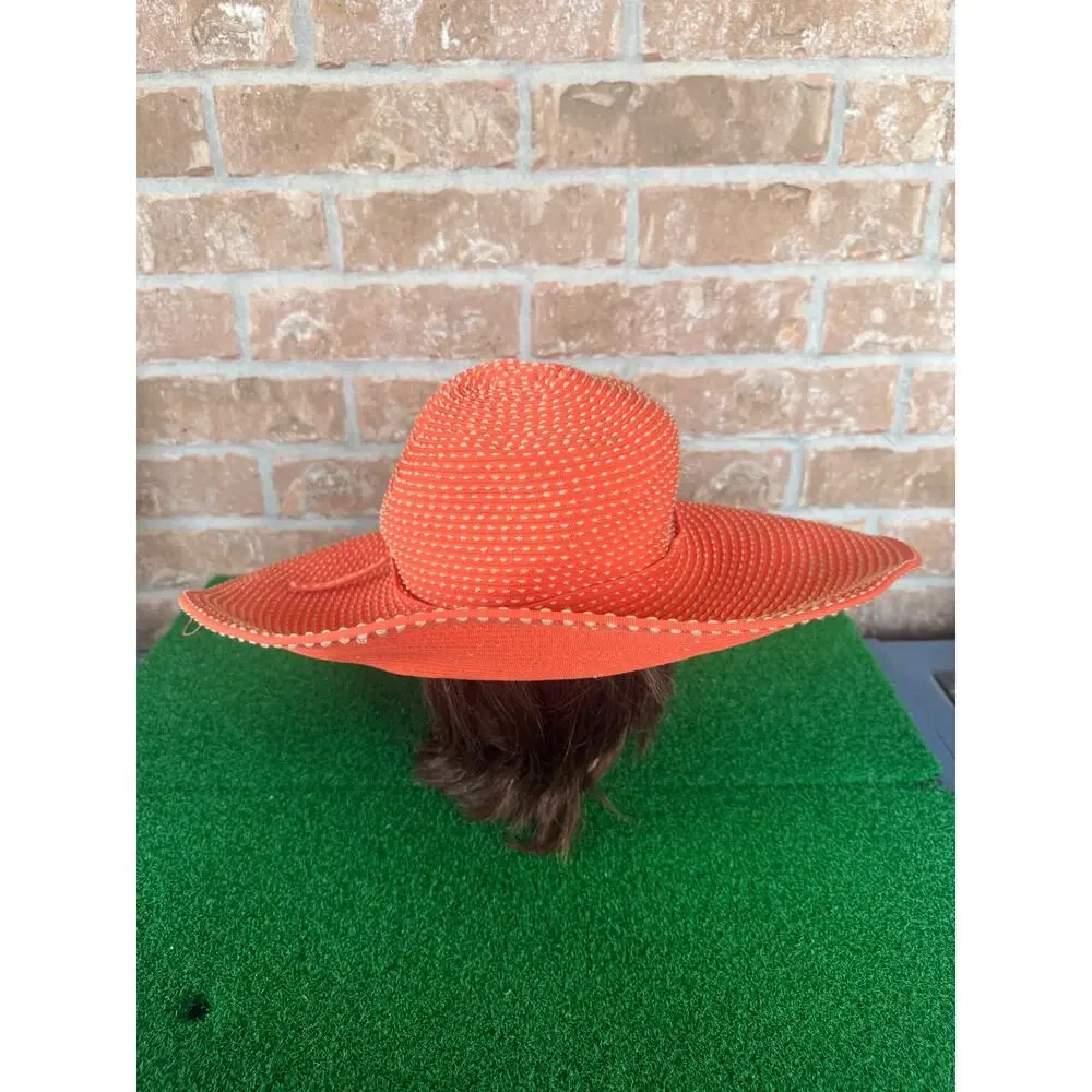 San Diego Hat Co Orange Sun Hat Wide Brim Packable Braided Travel Beach Cap